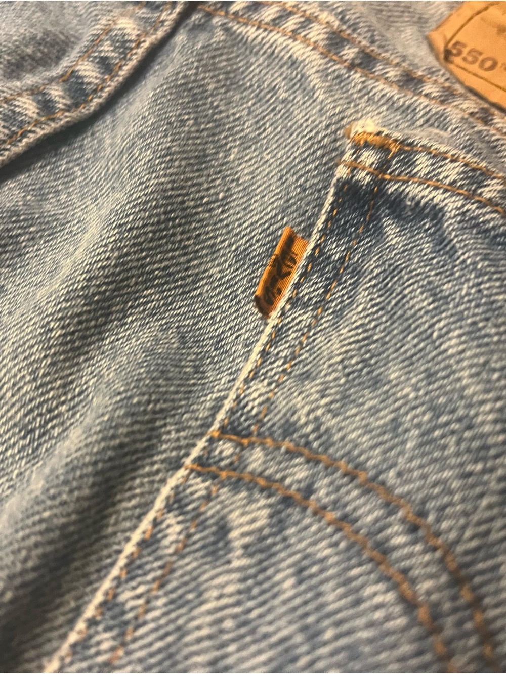 Levi's Blue Denim Jacket with Orange Topstitching